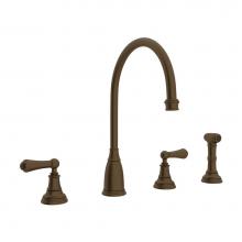 Rohl Canada U.4736L-EB-2 - Georgian Era™ Two Handle Kitchen Faucet With Side Spray