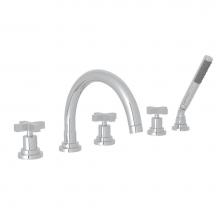 Rohl Canada A2214XMAPC - Lombardia® 5-Hole Deck Mount Tub Filler With C-Spout