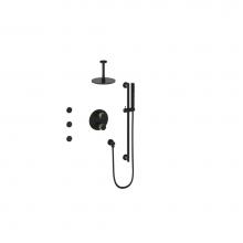 Vogt SET.DA.320.816.BGB - Vogt Drava 3-Way TH Shower Kit with Body Jets and 6'' Ceiling Arm BG/MB