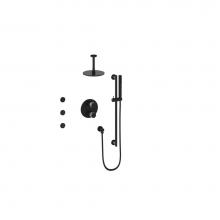 Vogt SET.DA.320.816.CB - Vogt Drava 3-Way TH Shower Kit with Body Jets and 6'' Ceiling Arm CC/MB