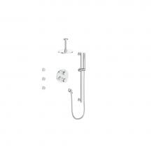 Vogt SET.DA.320.816.CC - Vogt Drava 3-Way TH Shower Kit with Body Jets and 6'' Ceiling Arm CC