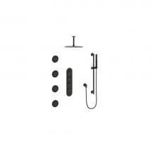 Vogt SET.DA.350.936.BGB - Vogt Drava 3-Way TH Shower Kit with Body Jets and 6'' Ceiling Arm BG/MB