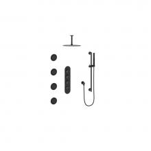 Vogt SET.DA.350.936.CB - Vogt Drava 3-Way TH Shower Kit with Body Jets and 6'' Ceiling Arm CC/MB