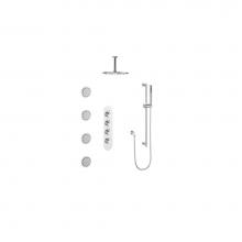 Vogt SET.DA.350.936.CC - Vogt Drava 3-Way TH Shower Kit with Body Jets and 6'' Ceiling Arm CC