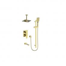 Vogt SET.KG.310.316.BG - Vogt Kapfenberg 3-Way PB Shower Kit with 6'' Ceiling Arm BG