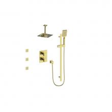 Vogt SET.KG.320.816.BG - Vogt Kapfenberg 3-Way TH Shower Kit with Body Jets and 6'' Ceiling Arm BG