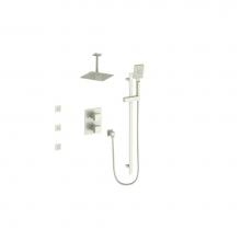 Vogt SET.KG.320.816.BN - Vogt Kapfenberg 3-Way TH Shower Kit with Body Jets and 6'' Ceiling Arm BN