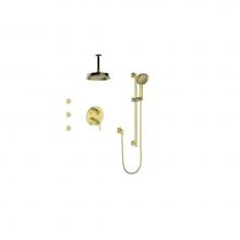 Vogt SET.Z1.320.816.BG - Vogt Zehn 3-Way TH Shower Kit with Body Jets and 6'' Ceiling Arm BG