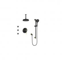 Vogt SET.Z1.320.816.BGB - Vogt Zehn 3-Way TH Shower Kit with Body Jets and 6'' Ceiling Arm BG/MB