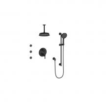 Vogt SET.Z1.320.816.MB - Vogt Zehn 3-Way TH Shower Kit with Body Jets and 6'' Ceiling Arm MB