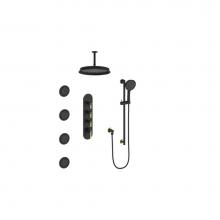 Vogt SET.Z1.350.936.BGB - Vogt Zehn 3/4'' High-Flow TH Shower Kit with Body Jets and 6'' Ceiling Arm BG/