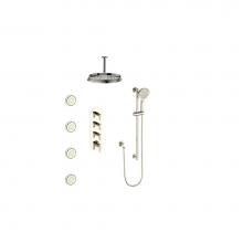 Vogt SET.Z1.350.936.PN - Vogt Zehn 3/4'' High-Flow TH Shower Kit with Body Jets and 6'' Ceiling Arm PN