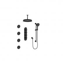 Vogt SET.Z3.350.936.MB - Vogt Zehn 3/4'' High-Flow TH Shower Kit with Body Jets and 6'' Ceiling Arm MB