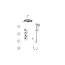 Vogt SET.Z4.350.936.CC - Vogt Zehn 3/4'' High-Flow TH Shower Kit with Body Jets and 6'' Ceiling Arm CC