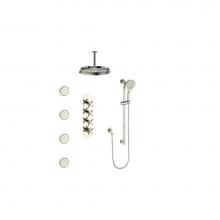 Vogt SET.Z4.350.936.PN - Vogt Zehn 3/4'' High-Flow TH Shower Kit with Body Jets and 6'' Ceiling Arm PN