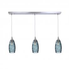 Bicycle Glass X3-147SPNGRA-LIN01-BNI-X4-04W - 147 Spun: 3 Pendant Linear Chandelier