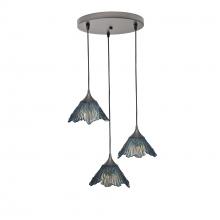 Bicycle Glass X3-212SUMGRA-RND02-BNZ-X4-04W - 212 Summit: 3 Pendant Cascade Chandelier