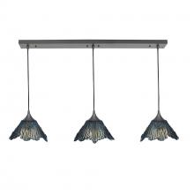 Bicycle Glass X3-212SUMGRA-LIN02-BNZ-X4-04W - 212 Summit: 3 Pendant Linear Chandelier