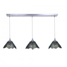 Bicycle Glass X3-212SUMGRA-LIN02-BNI-X4-04W - 212 Summit: 3 Pendant Linear Chandelier