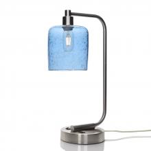 Bicycle Glass X1-603LUNSTB-LMP01-BNI-XX-04W - 603 Lunar: Table Lamp - Steel Blue / Brushed Nickel