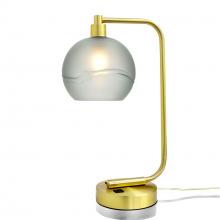 Bicycle Glass X1-767GLACLR-LMP01-SBR-XX-04W - 767 Glacial: Table Lamp - Eco Clear / Satin Brass