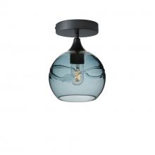 Bicycle Glass X1-767SWLGRA-SEM01-BNZ-XX-04W - 767 Swell: Semi Flush Light - Slate Gray / Antique Bronze
