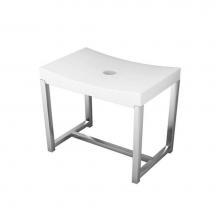 Zitta Group AS00141 - Shower Bench With Chrome Foot Structure White