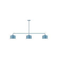 Montclair Light Works MSN419-54 - 3-Light Axis Linear Pendant, Light Blue