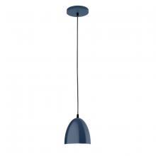 Montclair Light Works PEB417-50-C21 - 6" Jill shade, white cord with canopy, Navy