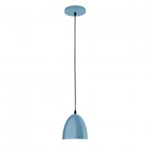 Montclair Light Works PEB417-54-C21 - 6" Jill shade, white cord with canopy, Light Blue