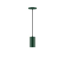 Montclair Light Works PEB425-42-C21 - 3.5" x 6" Beam Pendant, white cord with canopy, Forest Green