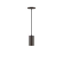 Montclair Light Works PEB425-51-C21 - 3.5" x 6" Beam Pendant, white cord with canopy, Architectural Bronze