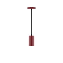 Montclair Light Works PEB425-55-C21 - 3.5" x 6" Beam Pendant, white cord with canopy, Barn Red