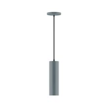 Montclair Light Works PEB426-40-C21 - 3.5" x 12" Beam Pendant, white cord with canopy, Slate Gray