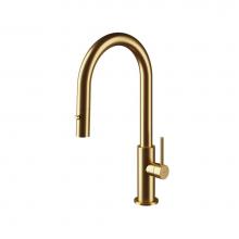 MGS Cucina SP-VD-BF-SSMG - Spin DB Bar Faucet with Pull-down Spray Stainless Steel Matte Gold PVD 15-1/2'' Height 7