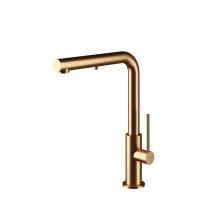 MGS Cucina SP-HD-KF-SSMRG - Spin HD Kitchen Faucet with Pull-out Spray Stainless Steel Matte Rose Gold PVD 13'' Heig