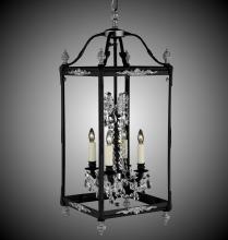 American Brass & Crystal LT2414-A-08G-PI - 4 Light 13 inch Extended Square Lantern with Crystal and Glass