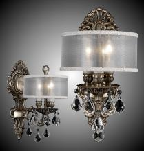 American Brass & Crystal WS9420-O-13S-ST-GL - 3 Light Shaded Wall Sconce