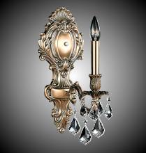 American Brass & Crystal WS9423-A-01G-PI - 1 Light Fleur-De-Lis Medium Wall Sconce