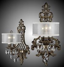 American Brass & Crystal WS9450-O-13S-PI-HL - 3 Light Shaded Lattice Wall Sconce