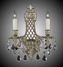 American Brass & Crystal WS9452-A-10W-ST - 2 Light Lattice Small Wall Sconce