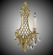 American Brass & Crystal WS9453-O-23S-ST - 1 Light Lattice Medium Wall Sconce