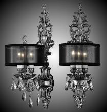 American Brass & Crystal WS9480-A-12G-ST-PG - 3 Light Shaded Extended Wall Sconce