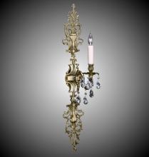 American Brass & Crystal WS9487-O-05S-ST - 1 Light Filigree Extended Top and Tail Wall Sconce