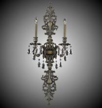 American Brass & Crystal WS9488-U-08G-ST - 2 Light Filigree Extended Top and Tail Wall Sconce