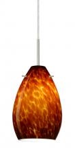 Besa Lighting 1BC-171318-LED-SN - Besa Pendant Pera 6 Satin Nickel Amber Cloud 1x5W LED