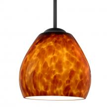 Besa Lighting 1BC-412218-MED-BK - Besa Bolla Pendant Amber Cloud Black 1x40W MAX E26 Base