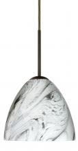 Besa Lighting 1BC-7572MG-BR - Besa Sasha Pendant Bronze Marble Grigio 1x50W Candelabra