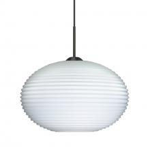 Besa Lighting 1JC-491207-BK - Besa Pendant Pape 10 Black Opal Ribbed 1x75W MAX E26 Base