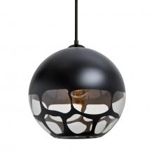 Besa Lighting 1JC-ROCKYBK-BK - Besa, Rocky Cord Pendant, Black, Black Finish, 1x60W MAX E26 Base